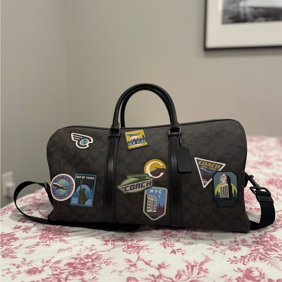 Coach Venturer Duffel Bag in Brown Canvas with Patches - Picture 6 of 9